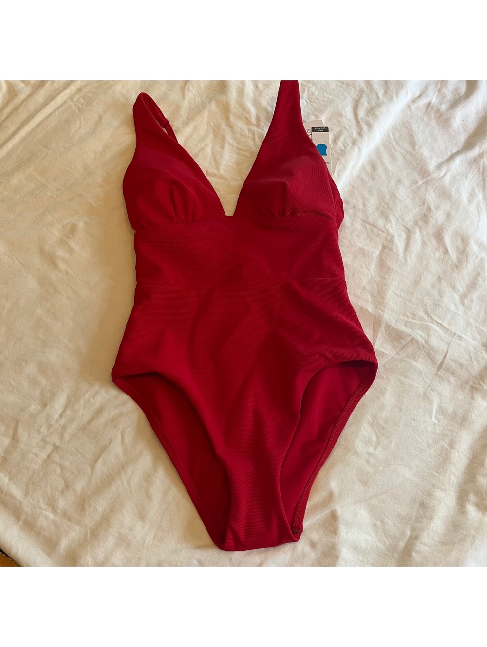 New Time and Tru Women’s Plunge One Piece Swimsuit Red Size XS